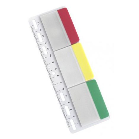 Zakładki indeksujące z linijką Tres 50x38mm, 30szt Kolorowe